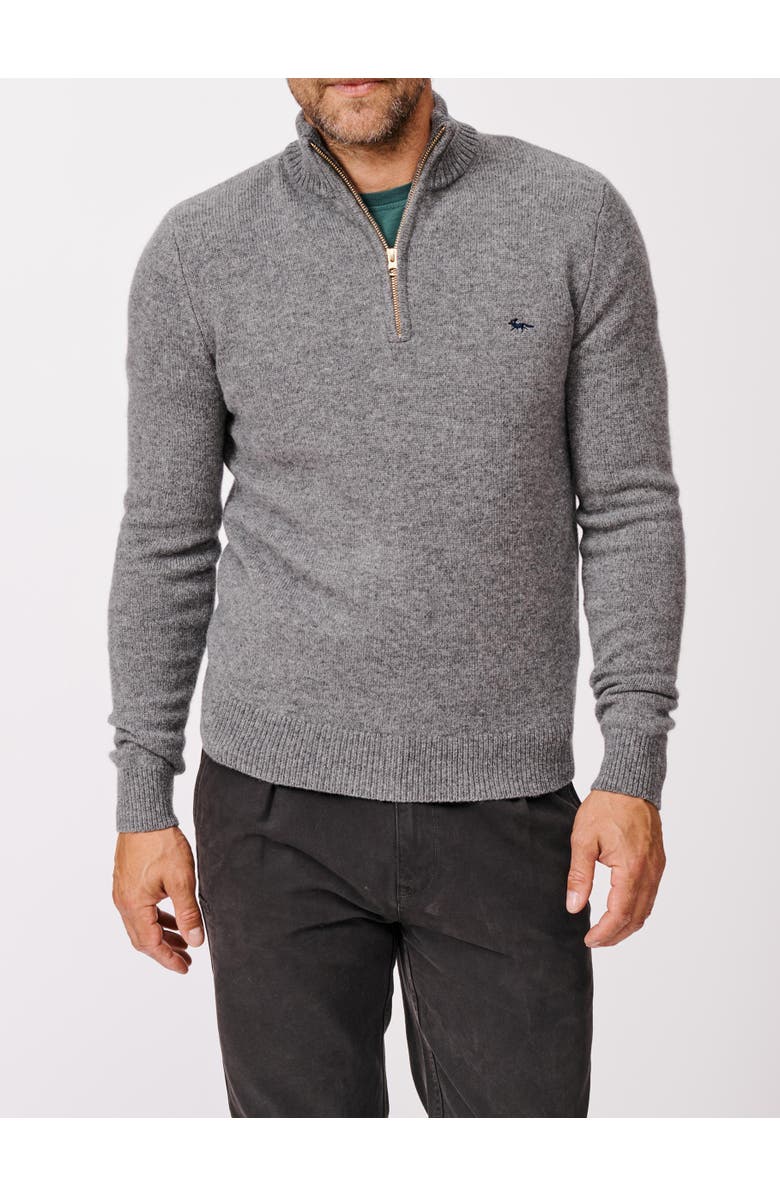 Aubin Pepper Lambswool Zip Neck Sweater, Alternate, color, Mid Grey