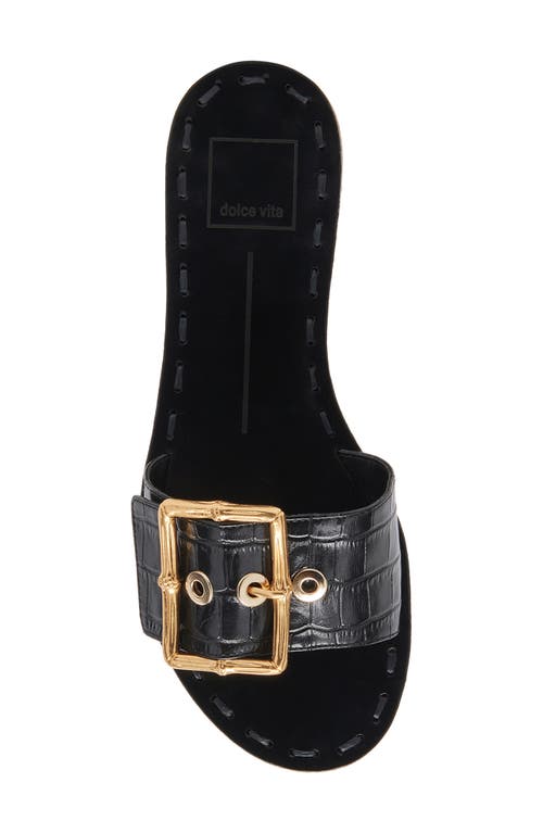 Dolce Vita Dasa Slide Sandal In Noir Leather