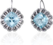 Mindi Mond Floating Aquamarine & Diamond Drop Earrings
