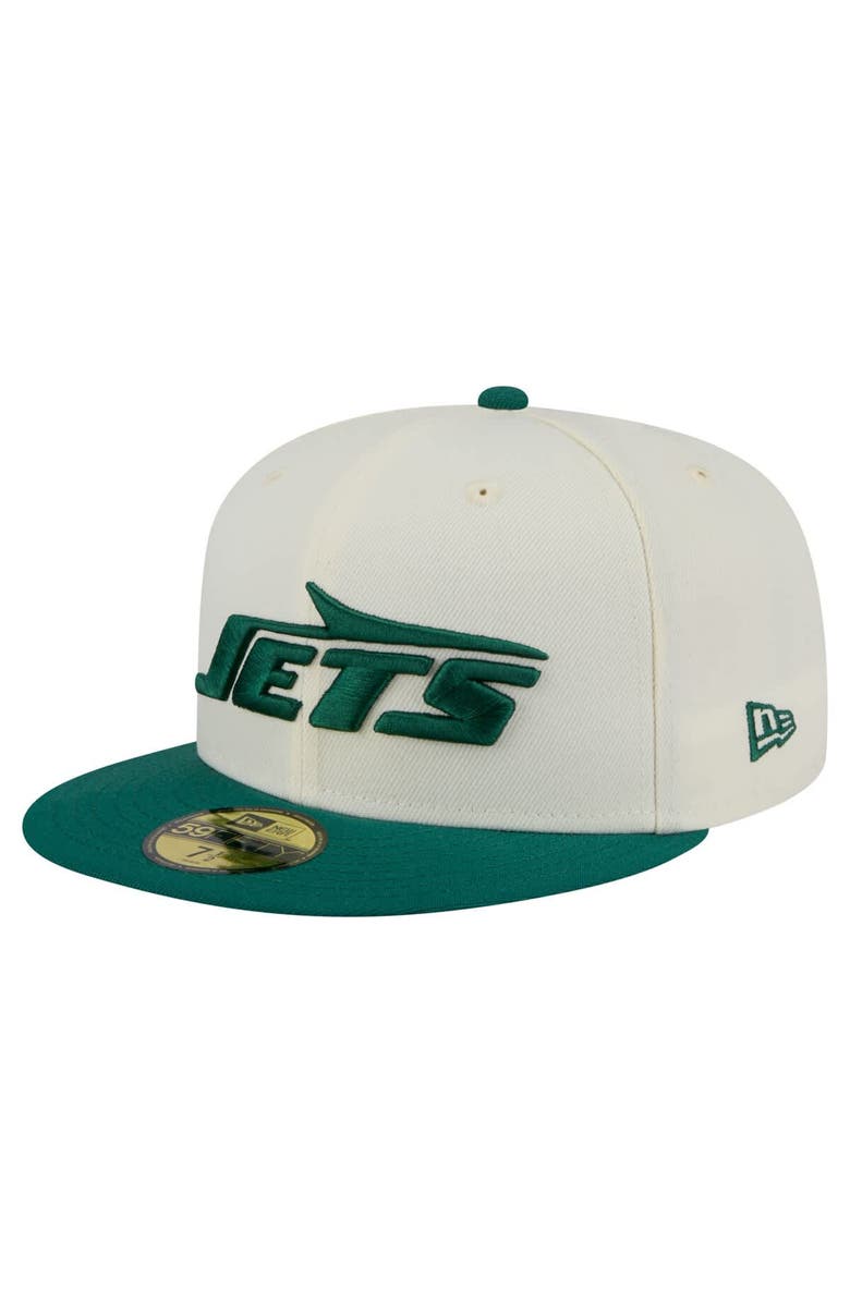 New Era Men's New Era  White/Green New York Jets Main 59FIFTY Fitted Hat, Main, color, 