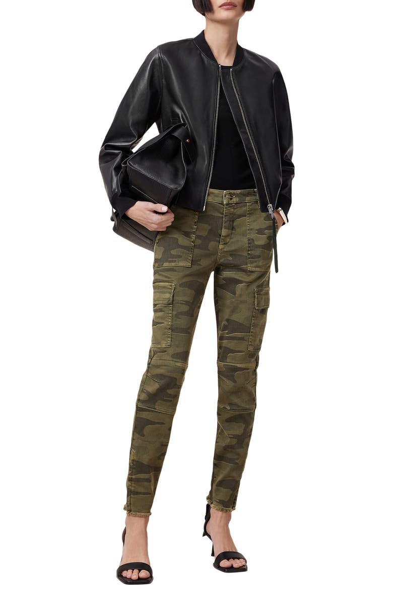 AllSaints Duran Skinny Cargo Jeans, Alternate, color, Camo Green