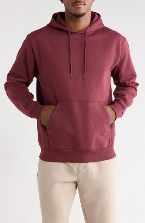Relaxed Cotton Blend Fleece Hoodie