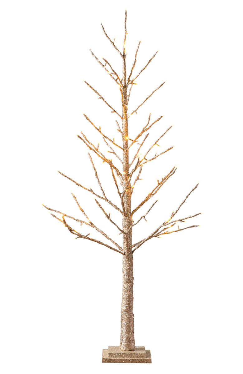 Balsam Hill Champagne Glitter LED Tree, Main, color, 