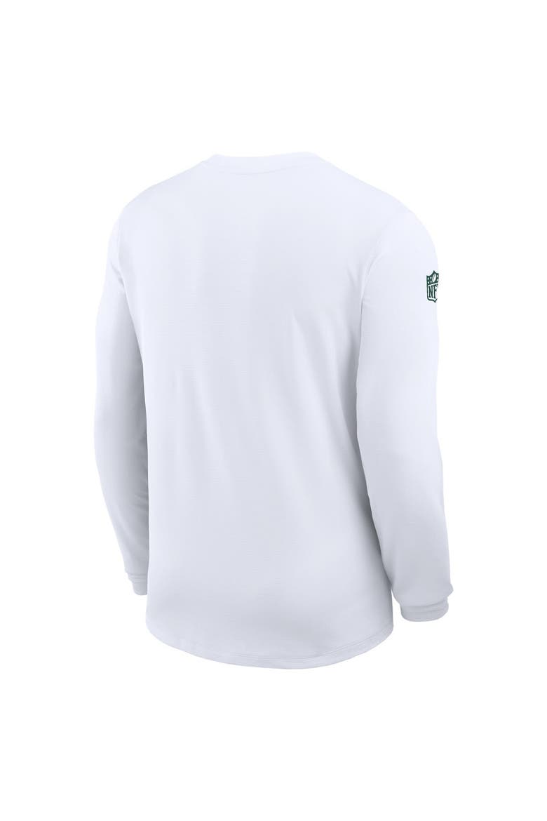 Men's Nike White Green Bay Packers Sideline Coach UV Performance Long Sleeve T-Shirt, Alternate, color, White