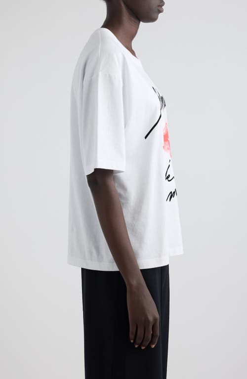 Shop Balmain Kiss Print Graphic T-shirt In Gqv White/black/red