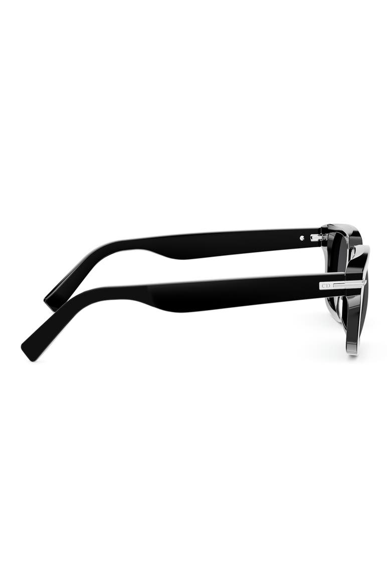 'DiorBlacksuit S16I 52mm Rectangular Sunglasses, Alternate, color, SHINY BLACK / SMOKE