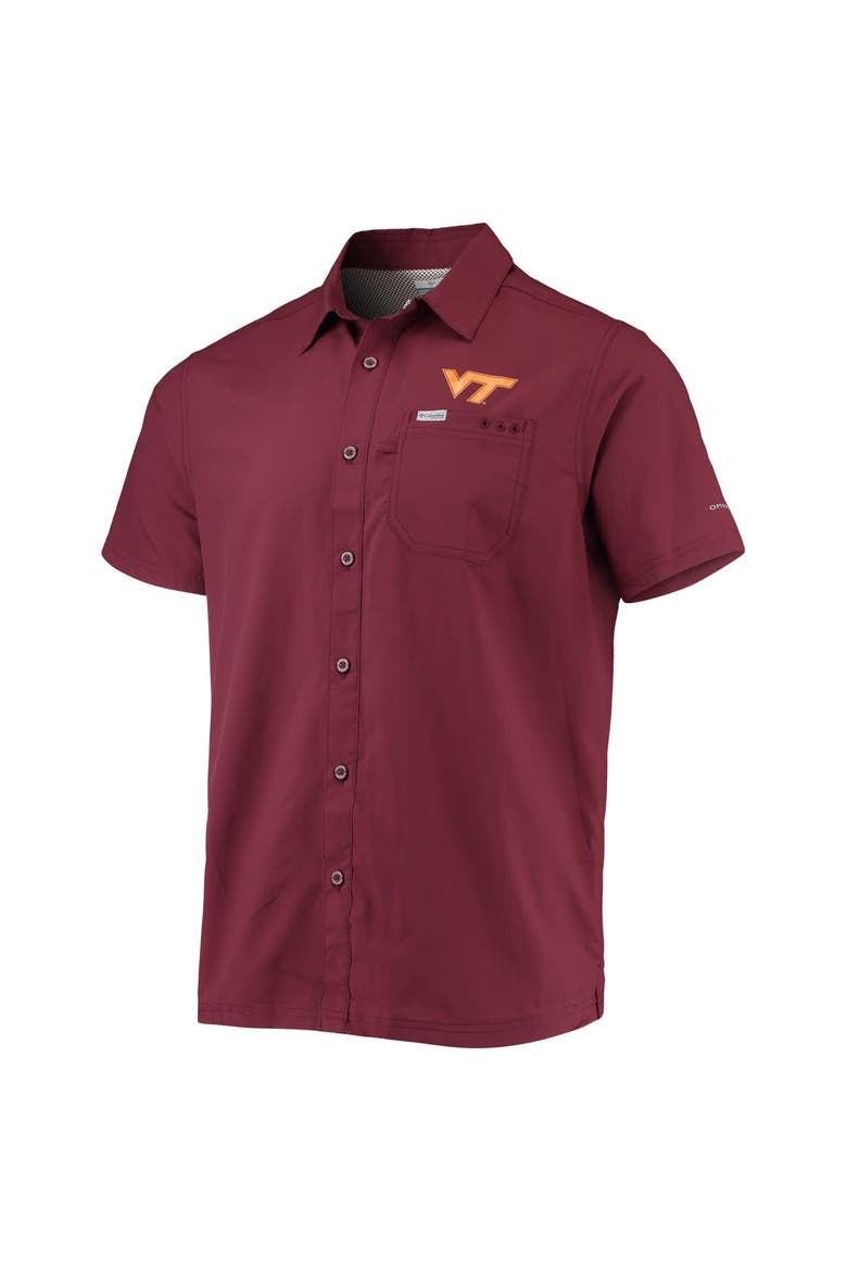 Men's Columbia PFG Maroon Virginia Tech Hokies Slack Tide Camp Button-Up Shirt, Alternate, color, Maroon