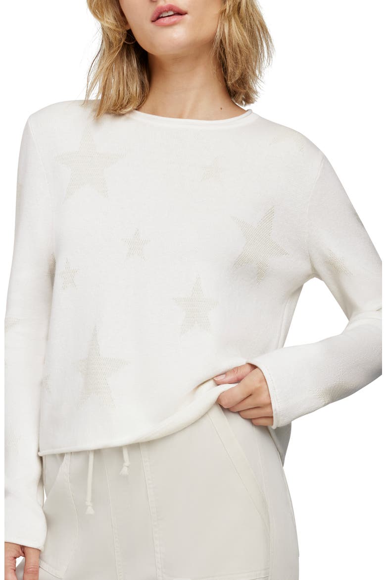 Stevie Star Sweater, Main, color, WHITE/ MOONSTONE