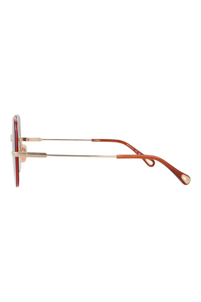58mm Round Sunglasses, Alternate, color, GOLD GOLD BROWN