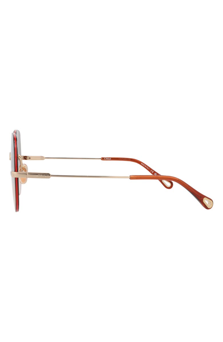 Chloé 58mm Round Sunglasses, Alternate, color, Gold Gold Brown