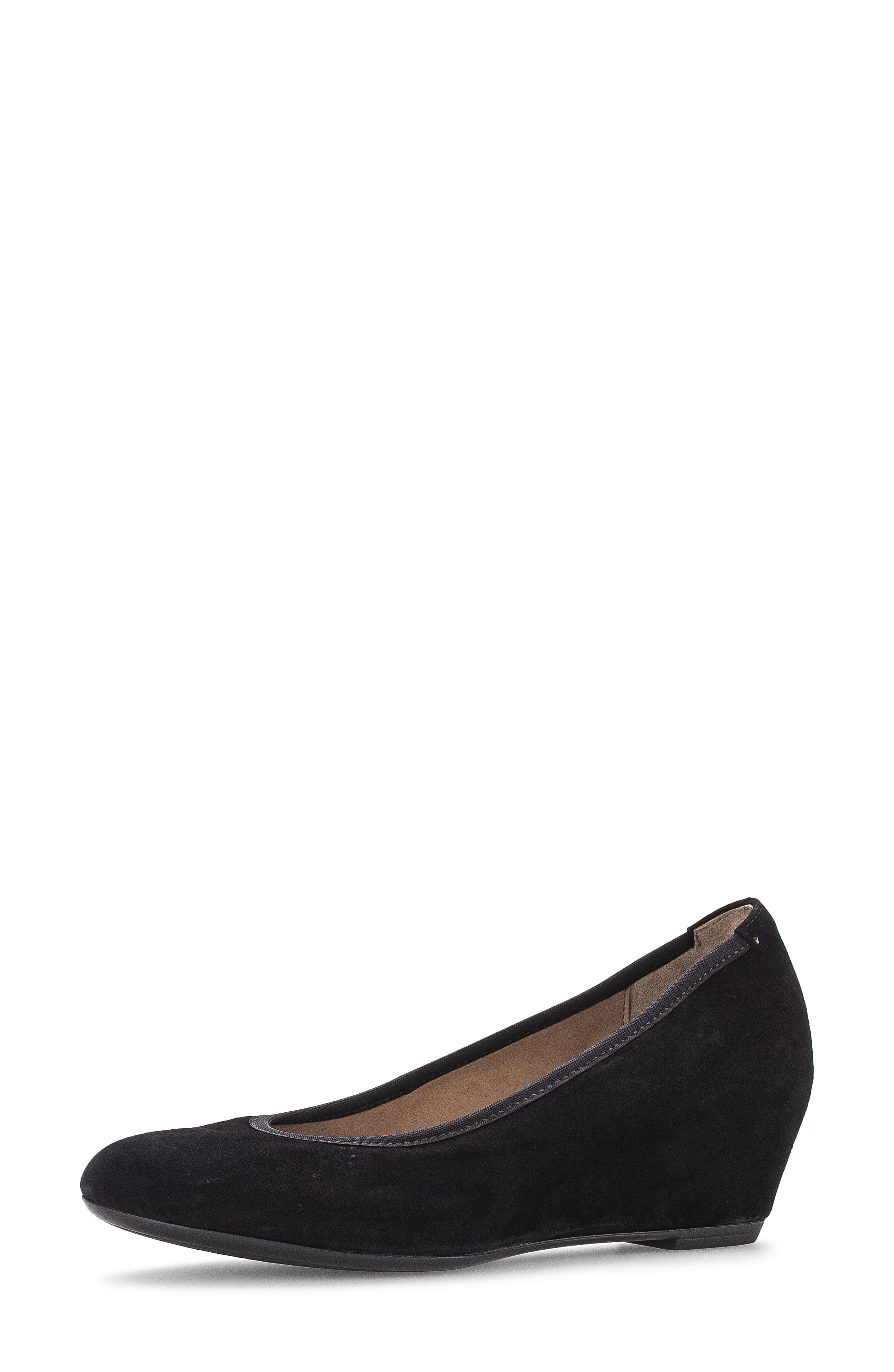 Gabor Suede Wedge Pump, Main, color, Black
