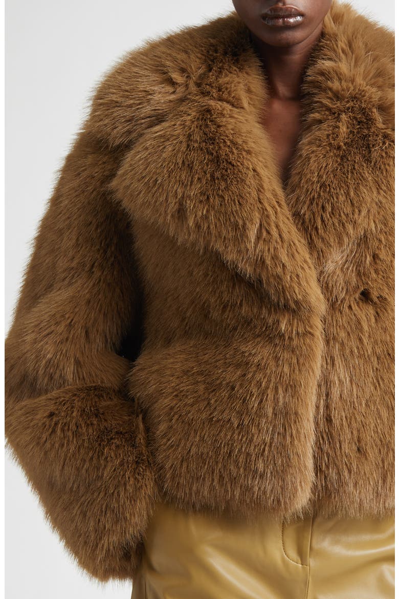 Samara Faux Fur Jacket, Alternate, color, SAND