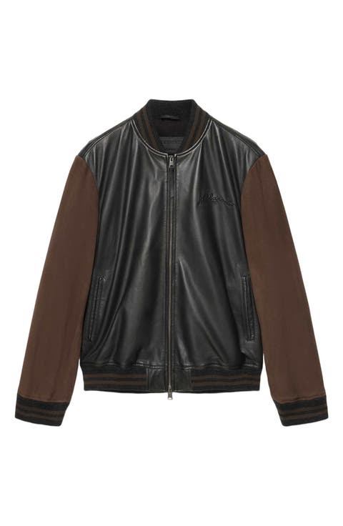 Blanco Leather Bomber Jacket