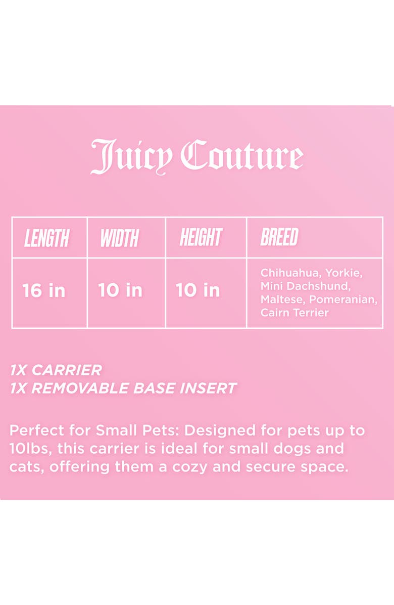 Juicy Couture Give Me Treats Pet Carrier Duffle, Alternate, color, Black