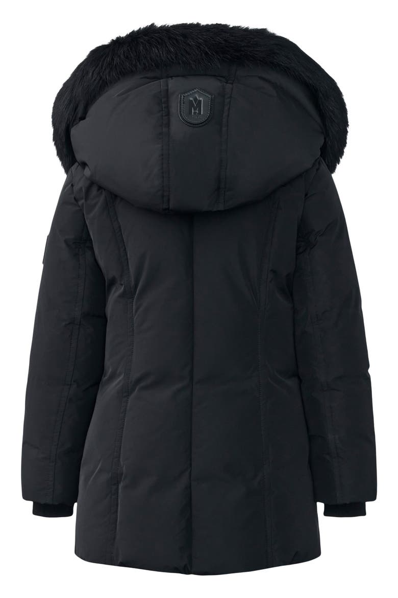 Kids' Leelee Asymmetrical Zip Hooded Down Parka, Alternate, color, BLACK