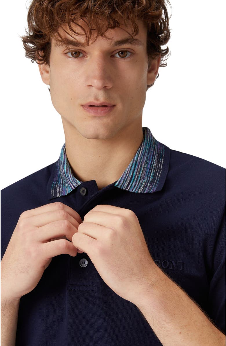 Missoni Cotton Polo Shirt With Slub Collar And Logo Lettering, Alternate, color, 