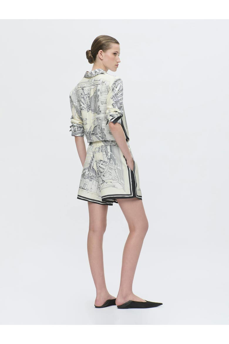 JUVIA Rome print shorts, Alternate, color, White