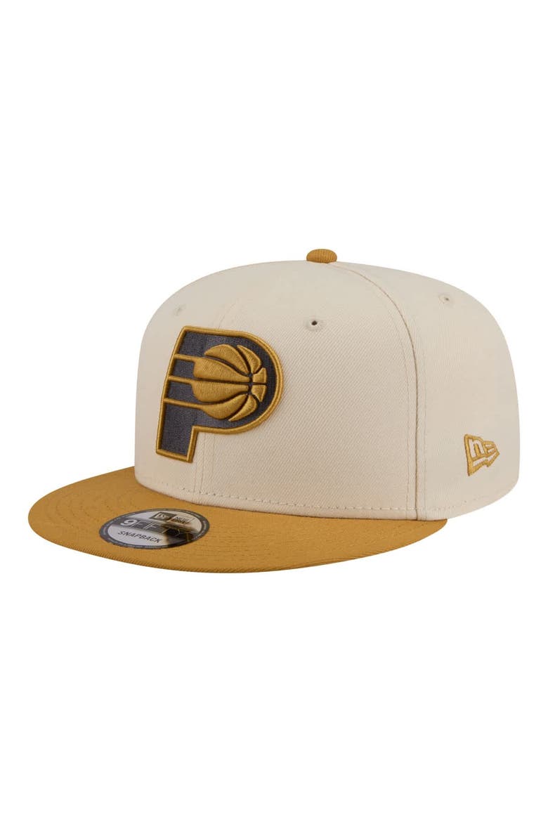 Men's New Era  Cream/Tan Indiana Pacers Two-Tone Color Pack 9FIFTY Snapback Hat, Main, color, Cream