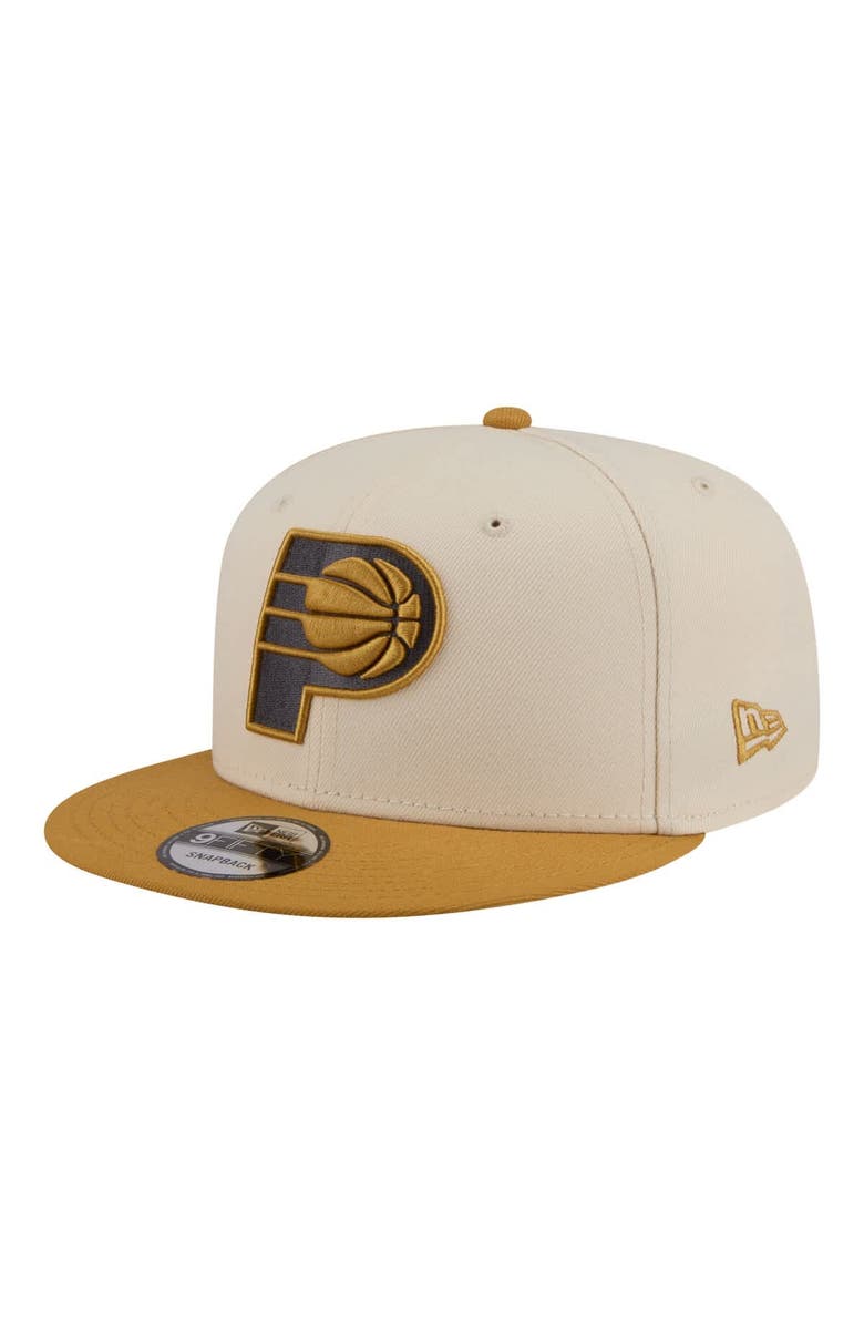 New Era Men's New Era Cream/Tan Indiana Pacers Two-Tone Color Pack 9FIFTY Snapback Hat, Main, color, Cream