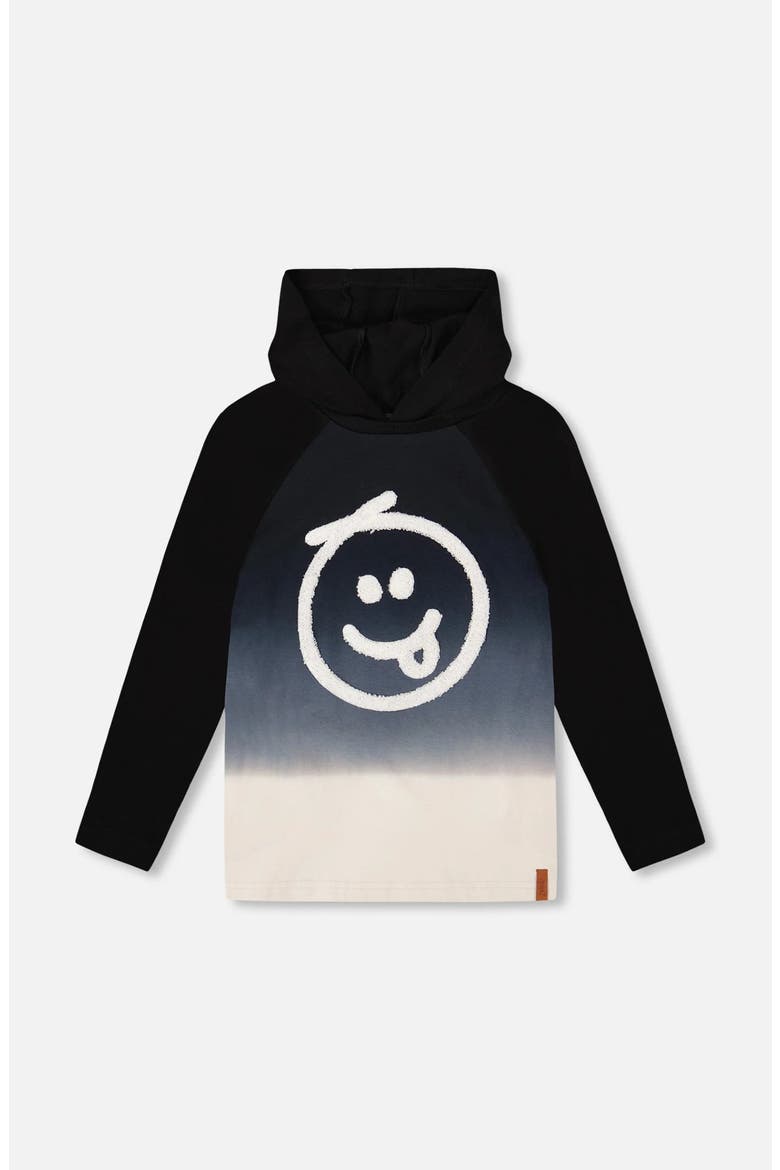 Organic Cotton Jersey Hooded Raglan Sleeve Tee, Main, color, Black