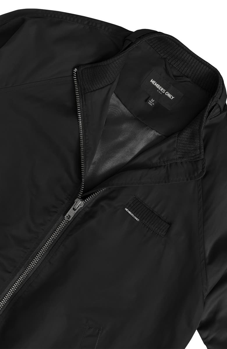 Members Only Women's Satin Bomber Jacket, Alternate, color, Black