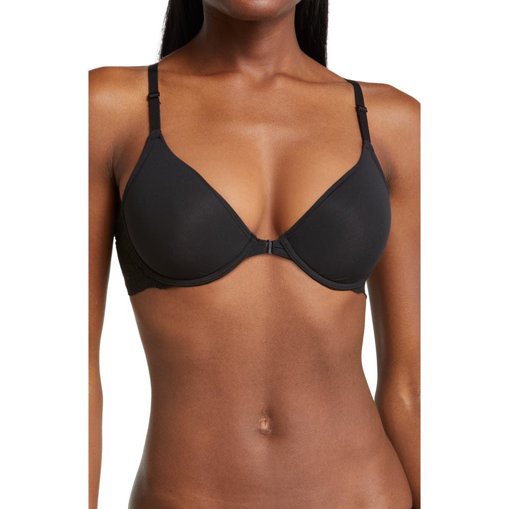 Natori Underwire Front Close Contour Bra In Black