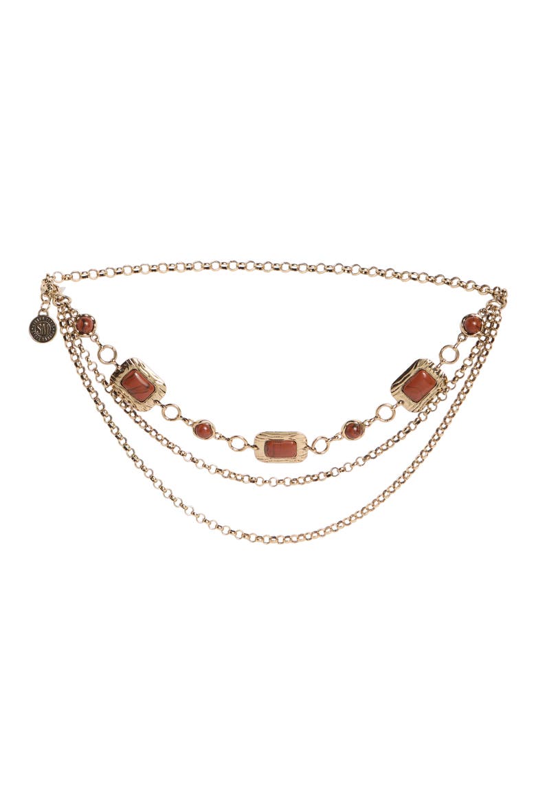 Layered Chain Belt, Main, color, DK RED