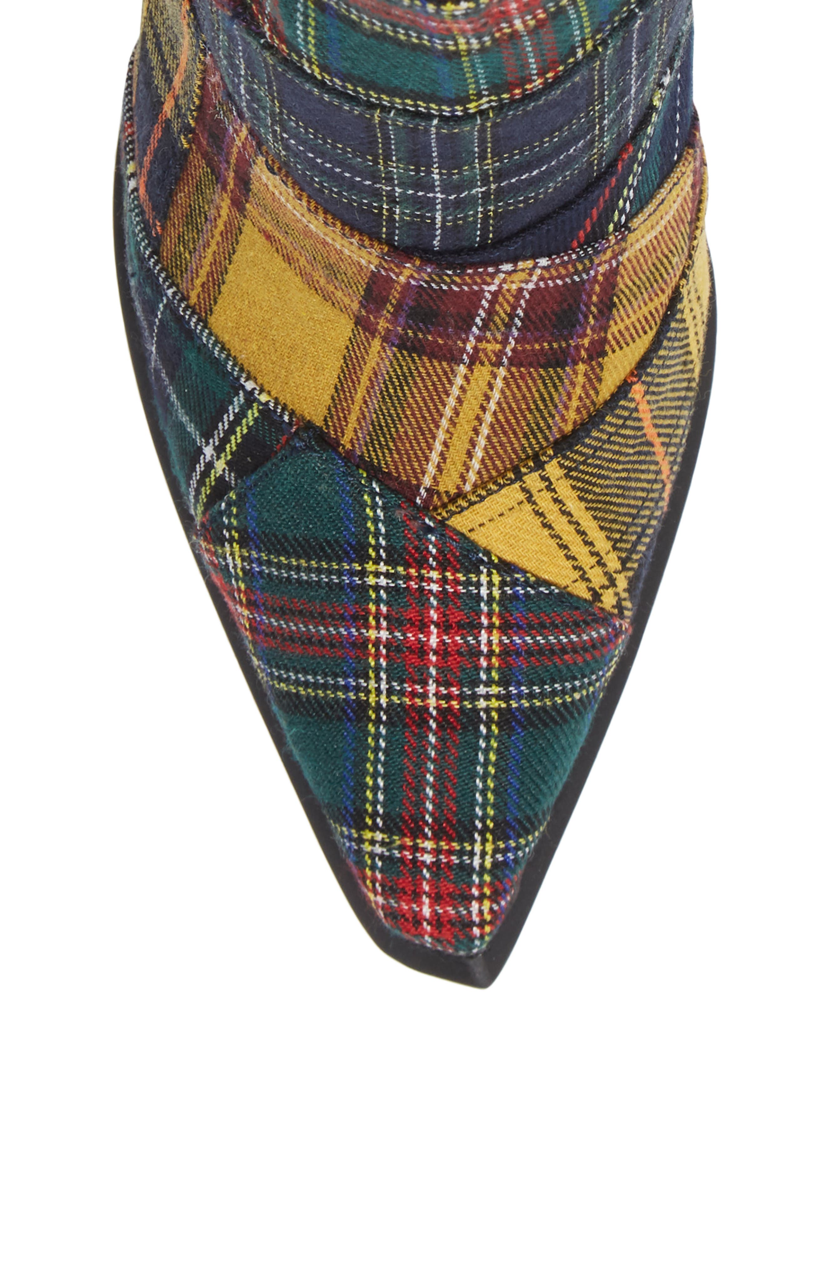 Lasiren Plaid Bootie, Alternate, color, YELLOW PLAID MULTI