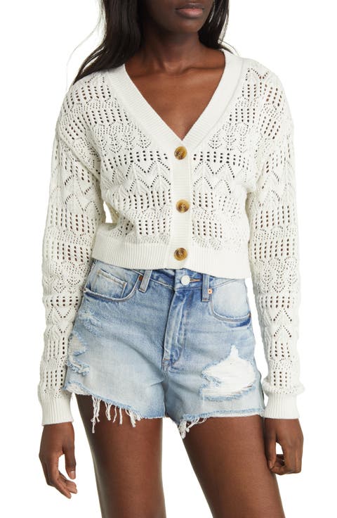 Pointelle V-Neck Cardigan