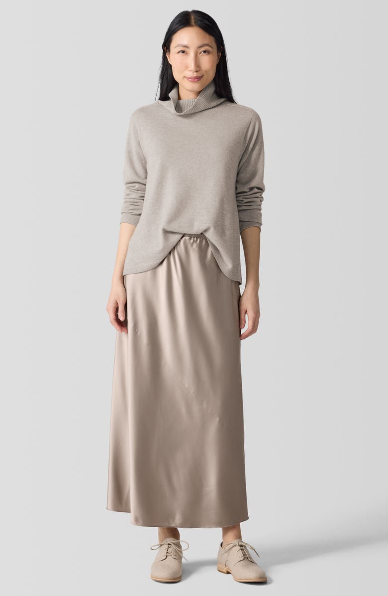 Eileen Fisher Bias Cut Stretch Silk Charmeuse Maxi Skirt, Alternate, color, 