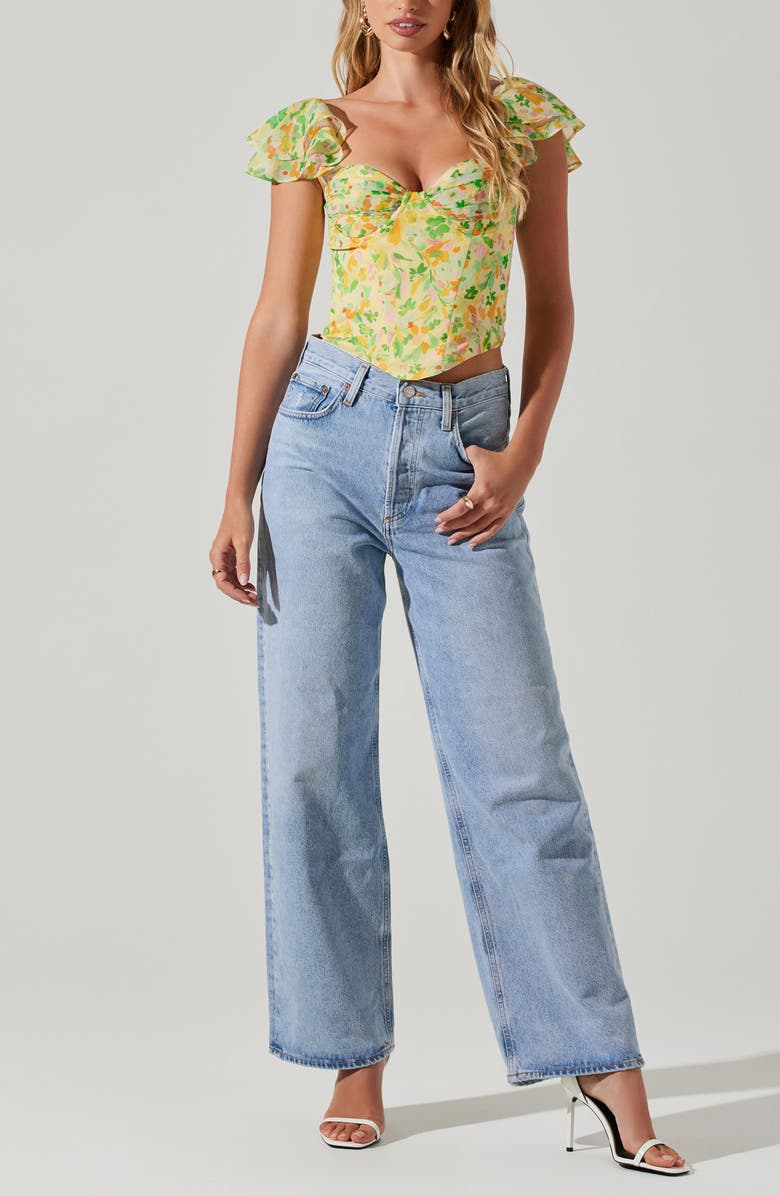 ASTR the Label Corazon Floral Corset Top, Alternate, color, 