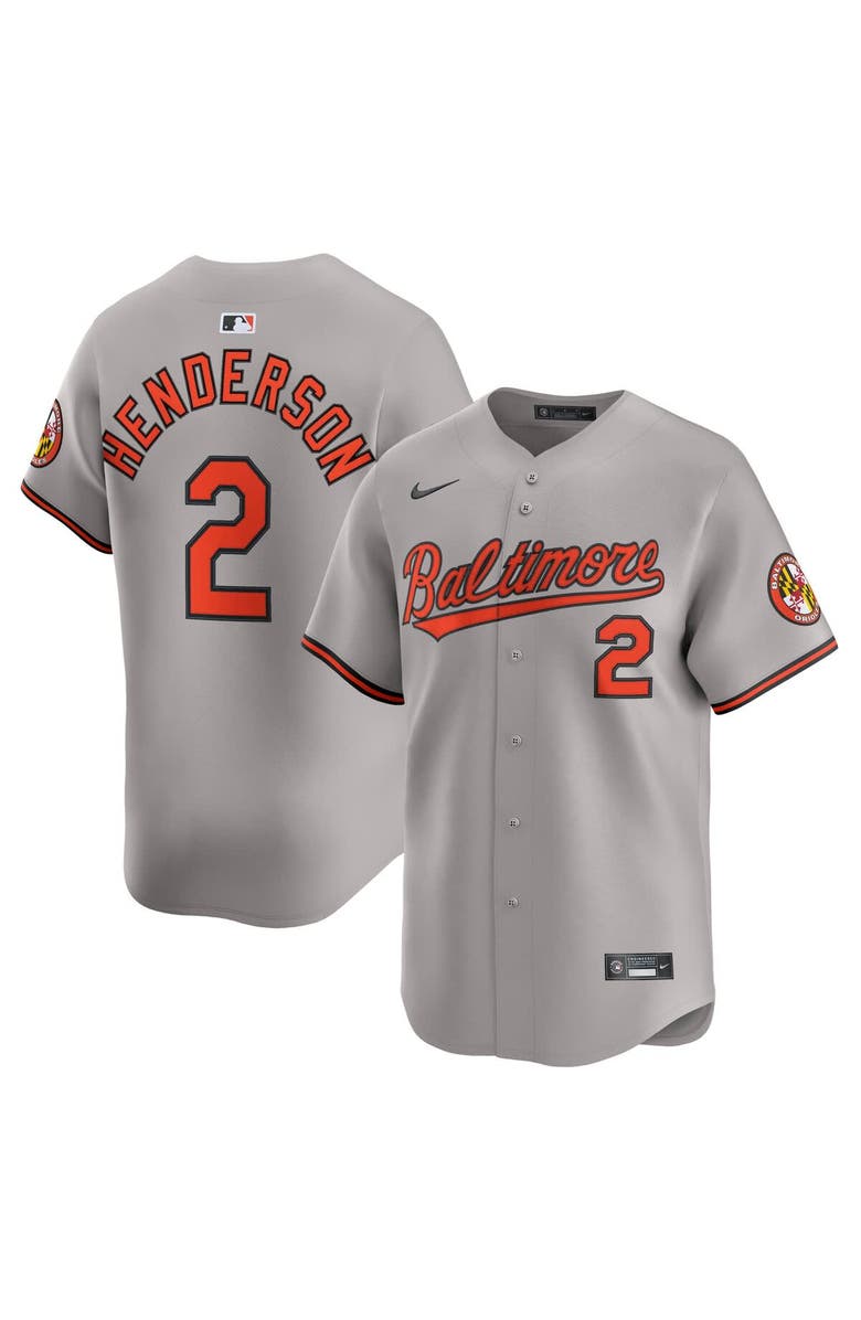 Nike Men's Nike Gunnar Henderson Gray Baltimore Orioles Road Limited Player Jersey, Main, color, Gray
