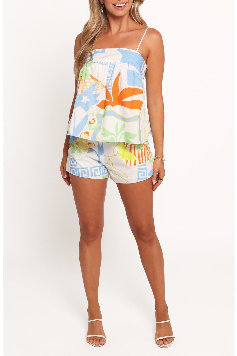 Lila Camisole & Shorts Set, Main, color, WHITE MULTI