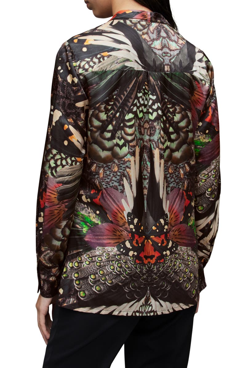 AllSaints Toni Gene Long Sleeve Blouse, Alternate, color, Jewel Green