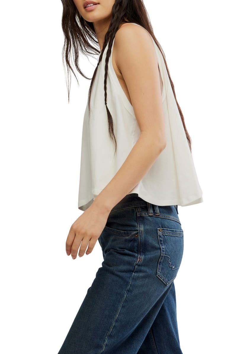 Free People Hialeah Cotton Trapeze T-Shirt, Alternate, color, Clean Ivory