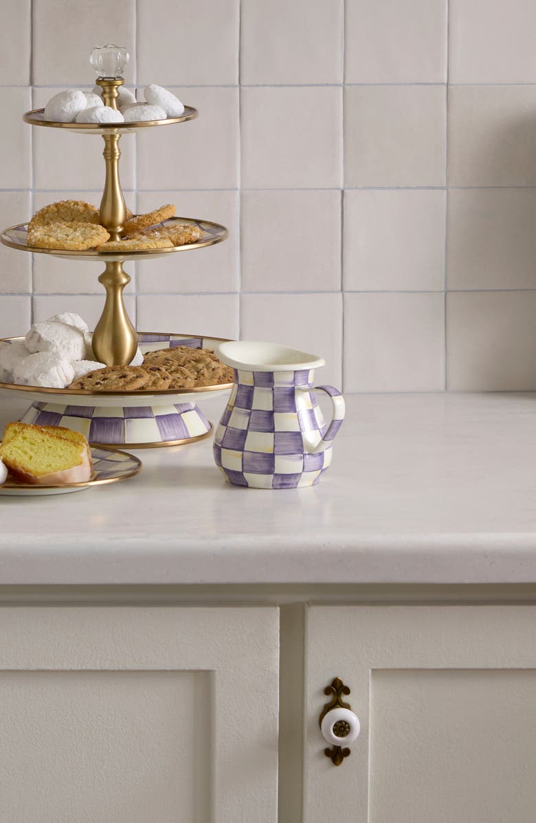 MACKENZIE CHILDS Violet Check Enameled Steel Creamer Jug, Alternate, color, Violet