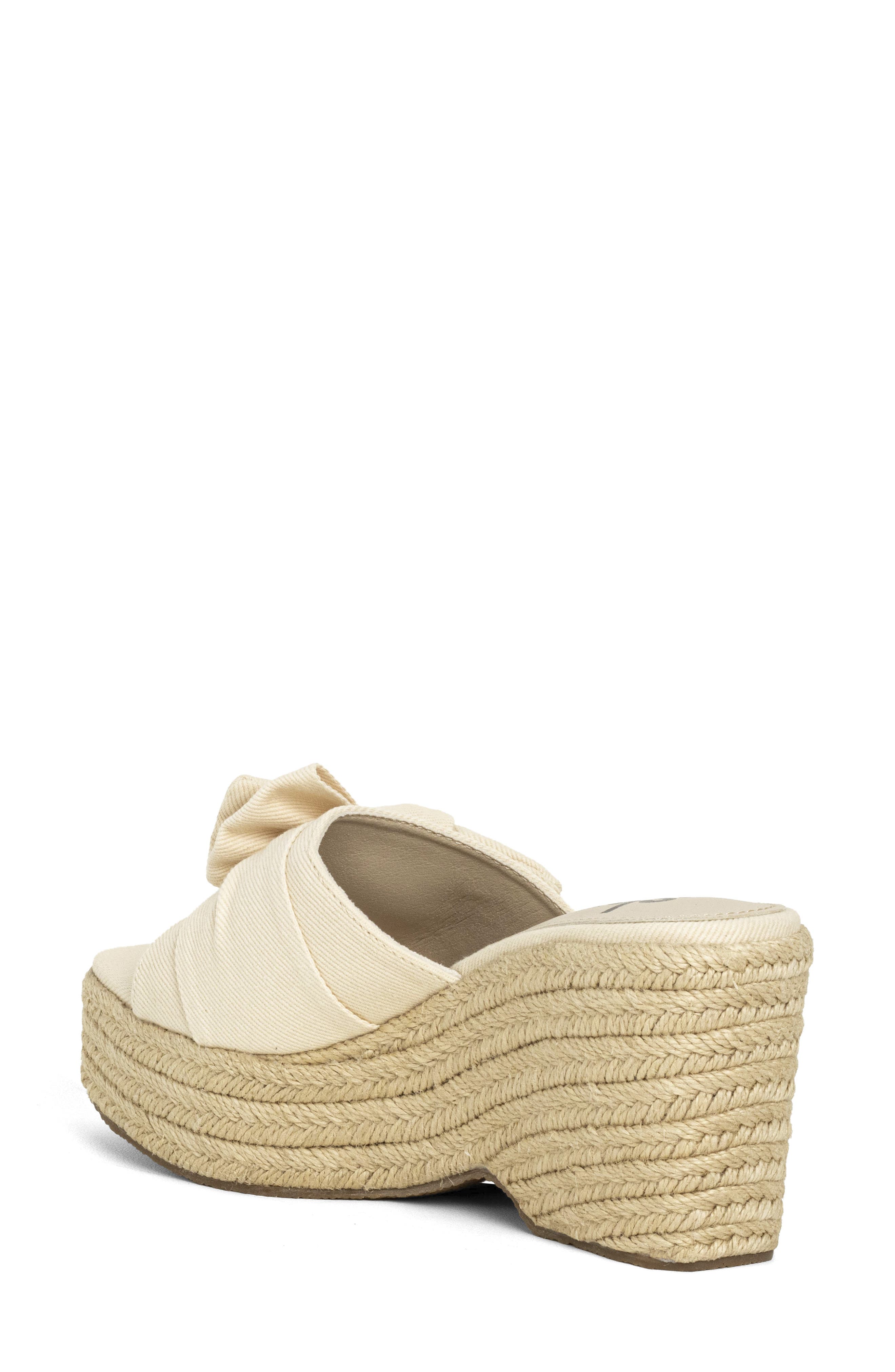 Ingrid Platform Espadrille Slide Sandal, Alternate, color, BONE