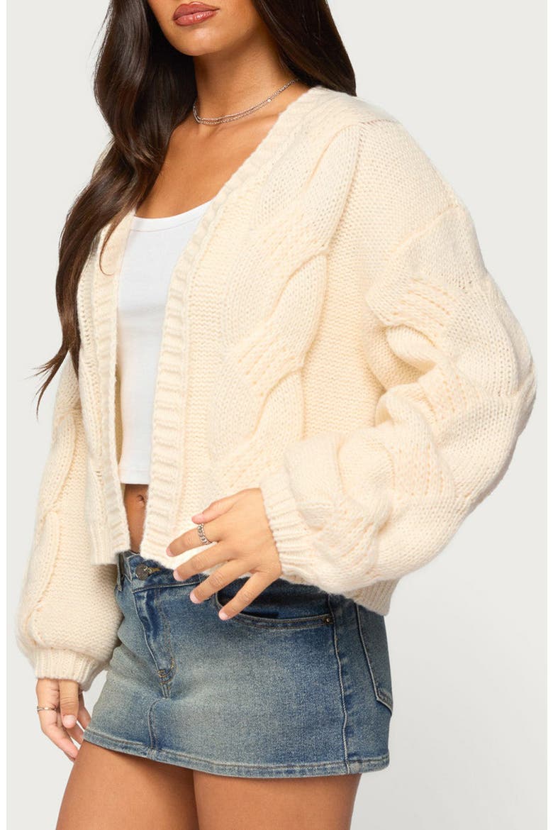Braiden Chunky Cable Knit Cardigan, Alternate, color, CREAM