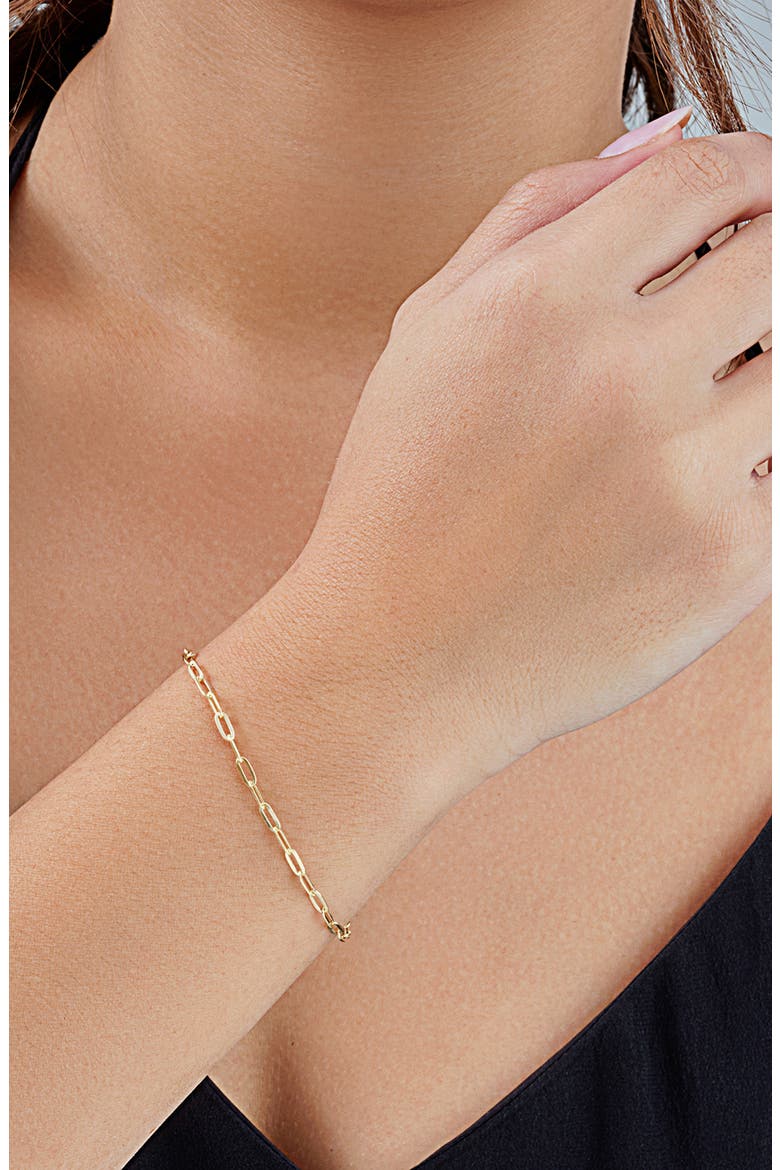 SF Fine 14K Yellow Gold Paperclip Link Bracelet, Alternate, color, GOLD