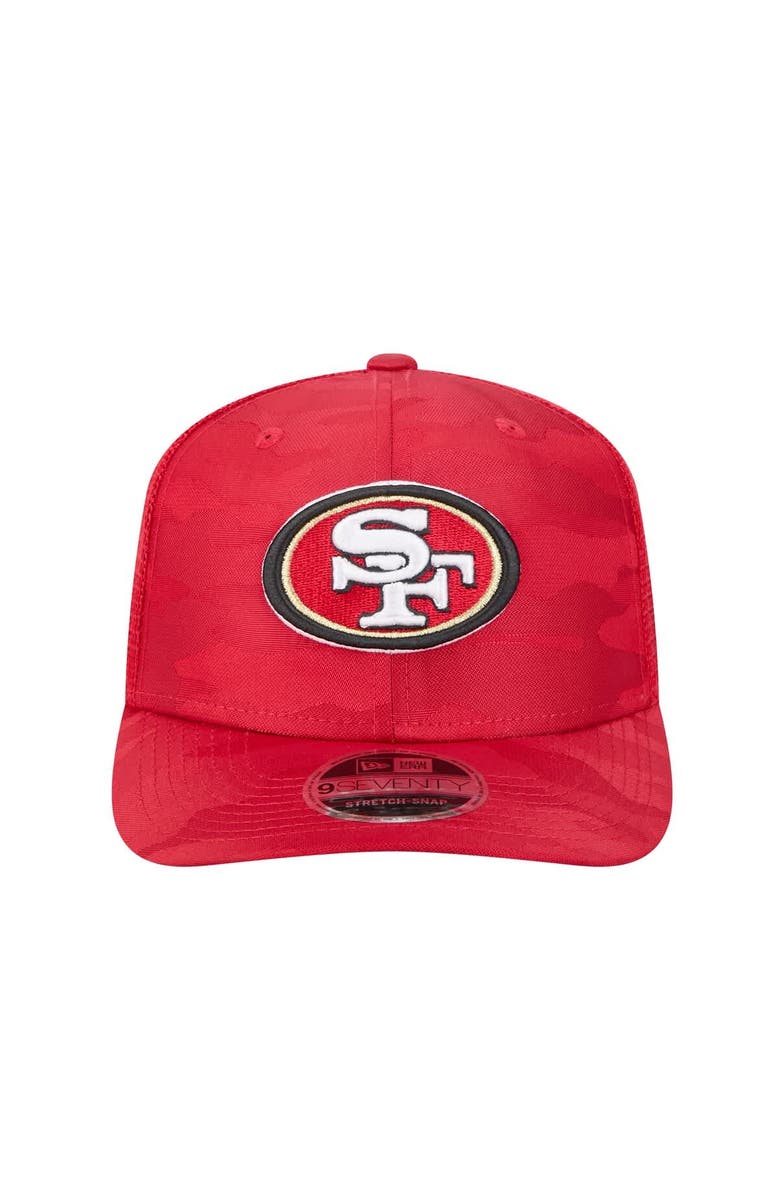 New Era Men's New Era Scarlet San Francisco 49ers Adventure Camo Trucker 9SEVENTY Stretch-Snap Adjustable Hat, Alternate, color, Scarlet