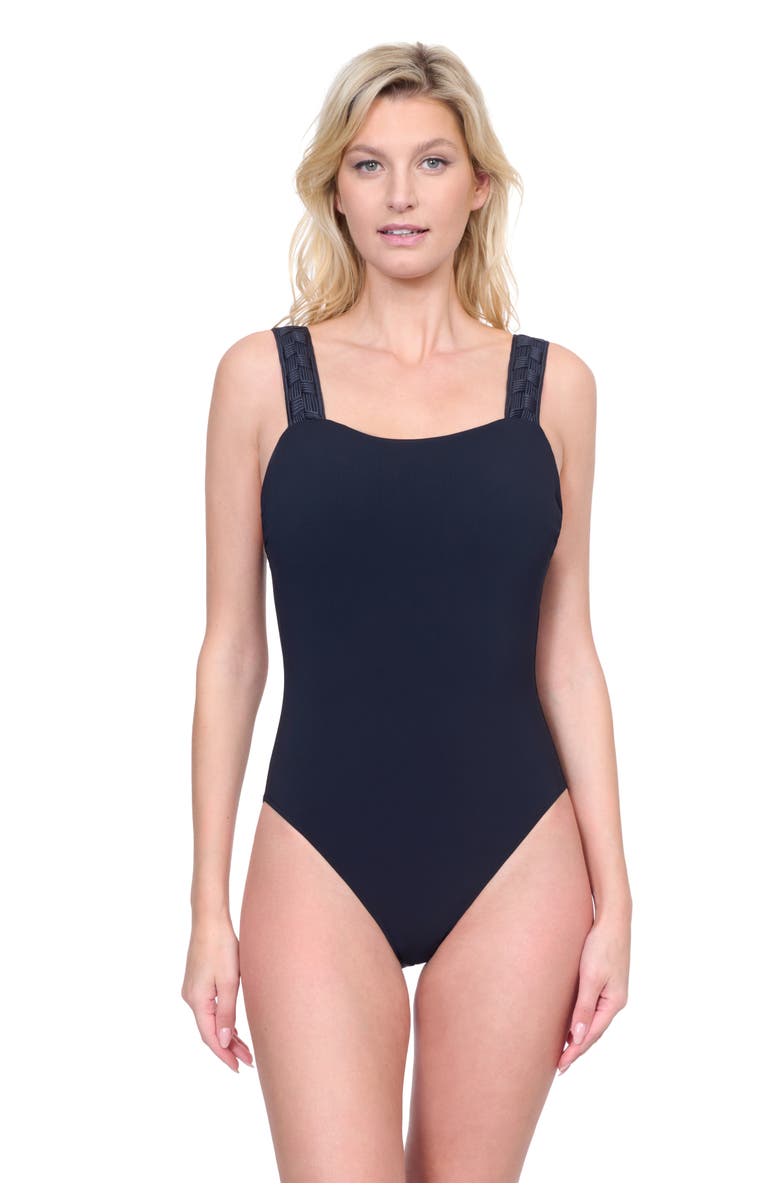 Gottex Beaute Luxury Square Neck One-Piece Swimsuit, Main, color, 