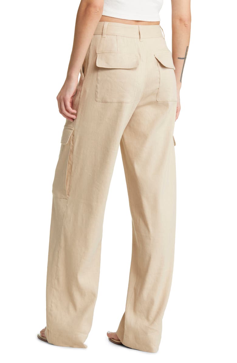 FRAME High Waist Organic Linen Blend Cargo Pants, Alternate, color,
