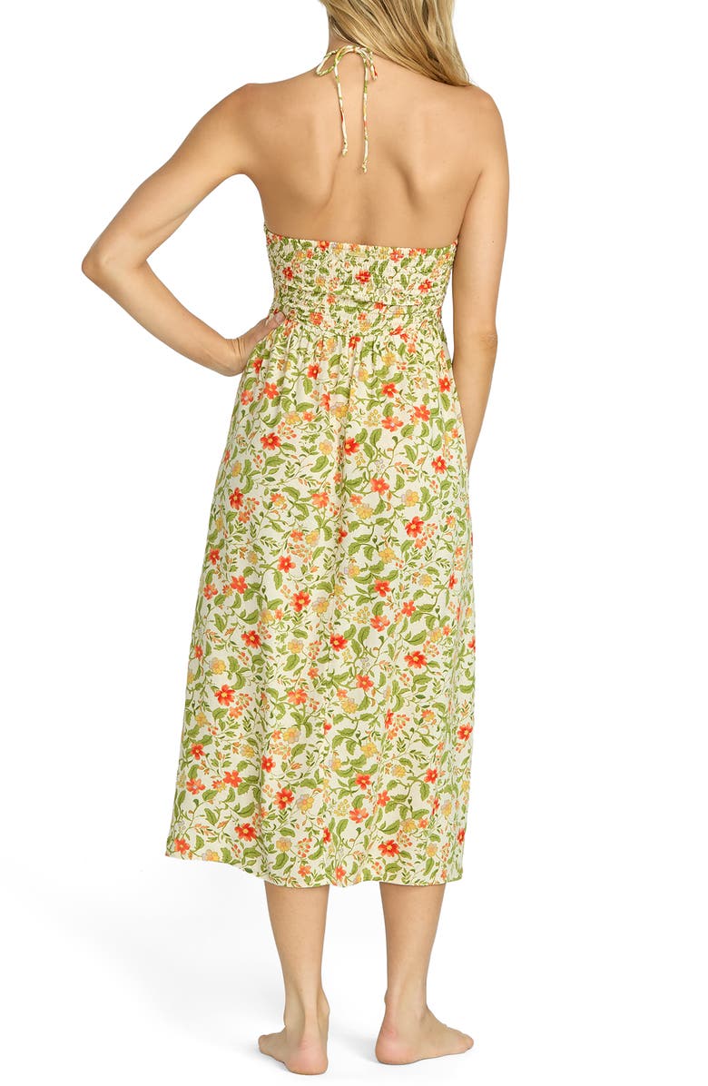 Billabong In Your Heart Halter Midi Dress, Alternate, color, Green Multi