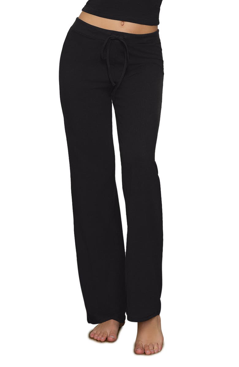 SKIMS Stretch Cotton Sleep Pants, Main, color, Soot