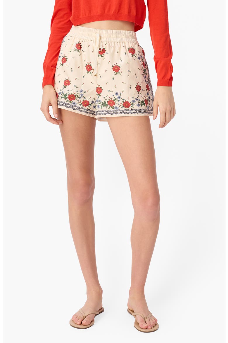 Cotton & Silk Drawstring Shorts, Main, color, HEIRLOOM BANDANA