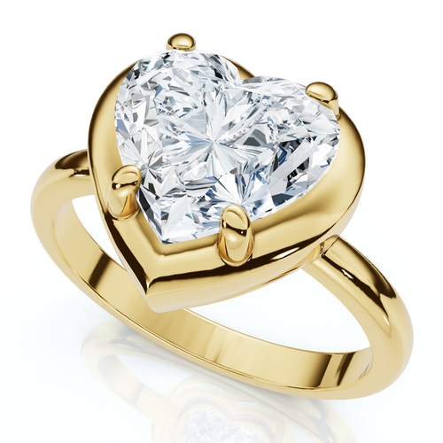 Bliss Diamond Certified 2 1/2ct Heart Diamond Button Engagement Ring 14k Gold Or Pt Lab Grown In Gold
