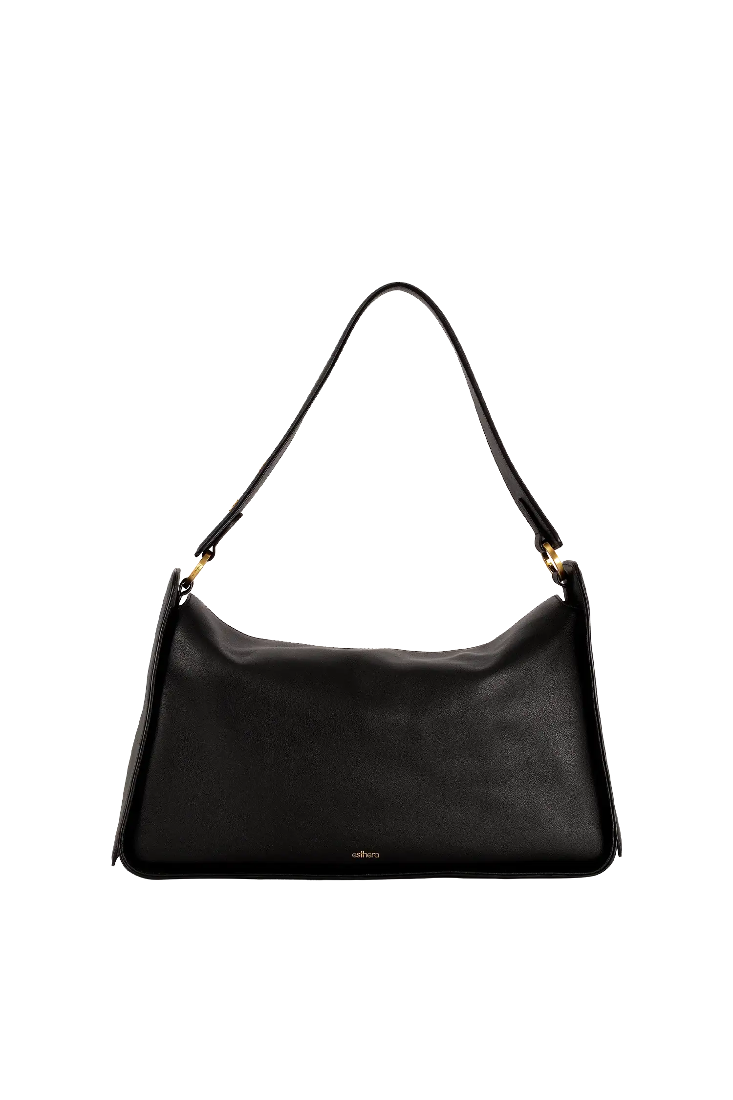 Esthera 10AM Maxi Leather Shoulder Bag, Main, color, Black