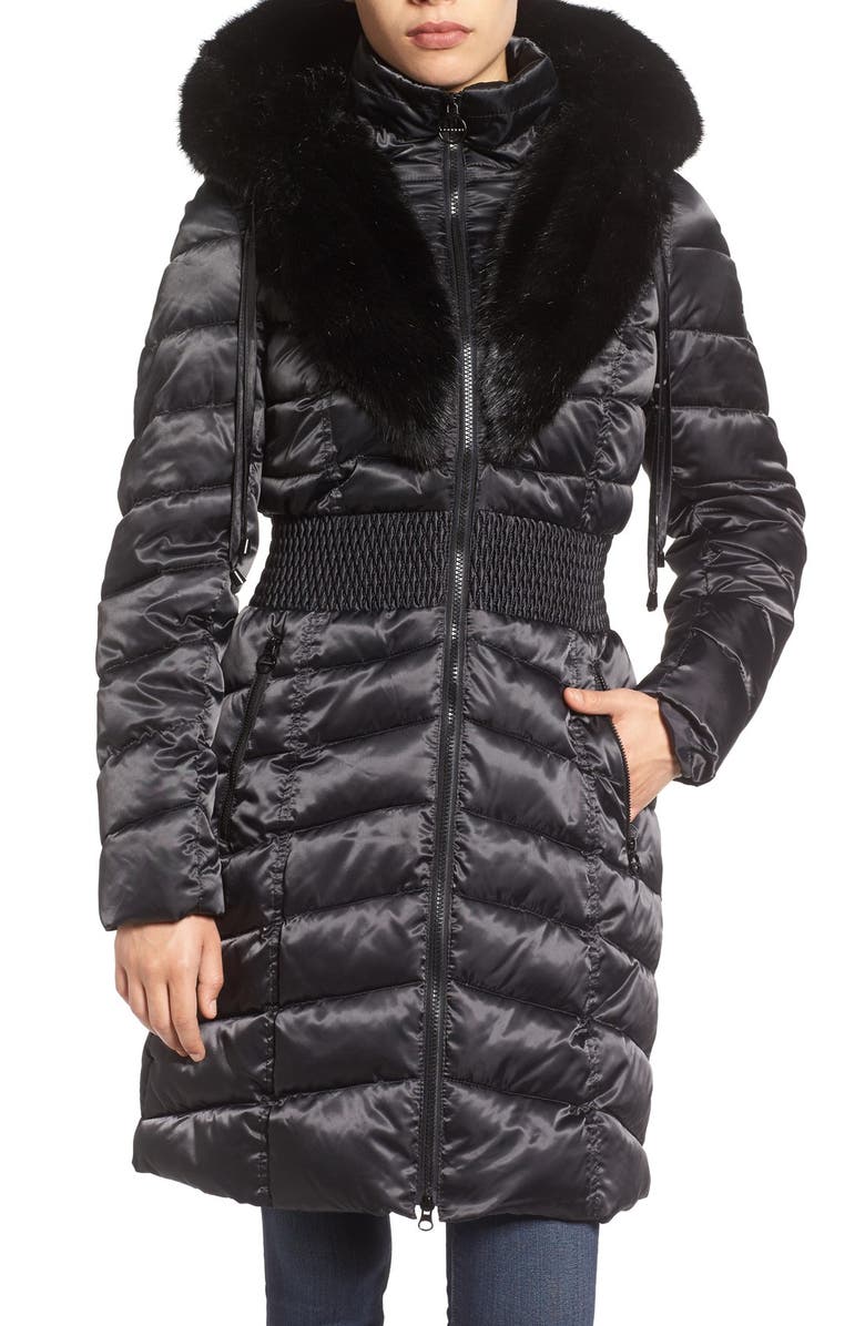 Laundry by Shelli Segal Faux Fur Trim Hooded Puffer Coat, Main, color, 