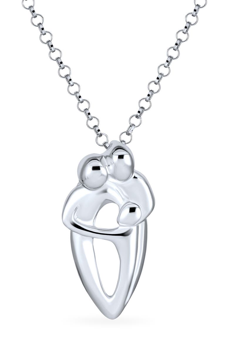 Sterling Silver Family Love Pendant Necklace, Main, color, SILVER
