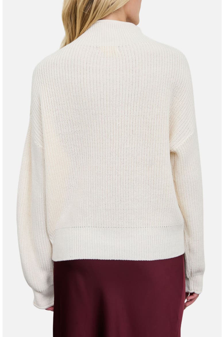 Ribbed Mock Neck Cropped Sweater, Alternate, color, CREAM